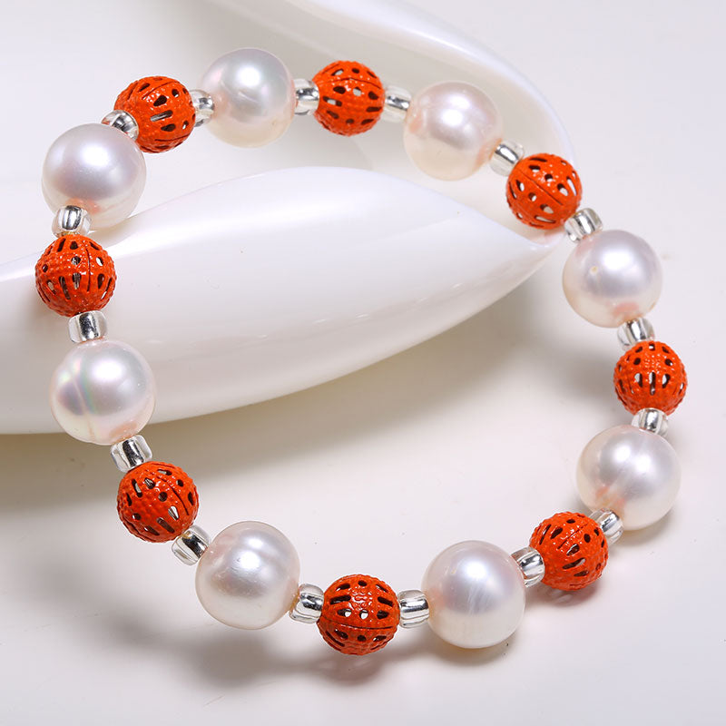 Pearl Bracelet Candy Bracelet 11-12mm Mixed Color Natural Pearl Bracelet Jewelry Gift For Women