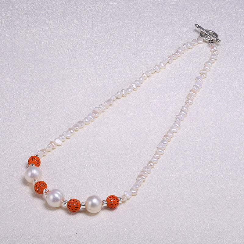 Pearl Necklace 6 Color 4-5mm/11-12mm Natural Nearly Round Pearl Necklace Jewelry Gift For Women