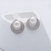 Shiny Circle Earrings 6-7mm Natural Pearl Earrings 925 Silver Studs Earrings Many Colors Brand Jewelry