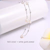 Silver Necklace 925 Sterling Silver Simple Chain Floating Pearl Necklace Charm Wedding Event Choker Necklace Fine Jewelry