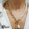 DAXI Trendy Pearl Gold Chain Necklaces For Women Pendant Necklace Anhänger Halskette 2021 Schmuck Geschenk Thick Necklace