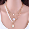 DAXI Trendy Pearl Gold Chain Necklaces For Women Pendant Necklace Anhänger Halskette 2021 Schmuck Geschenk Thick Necklace