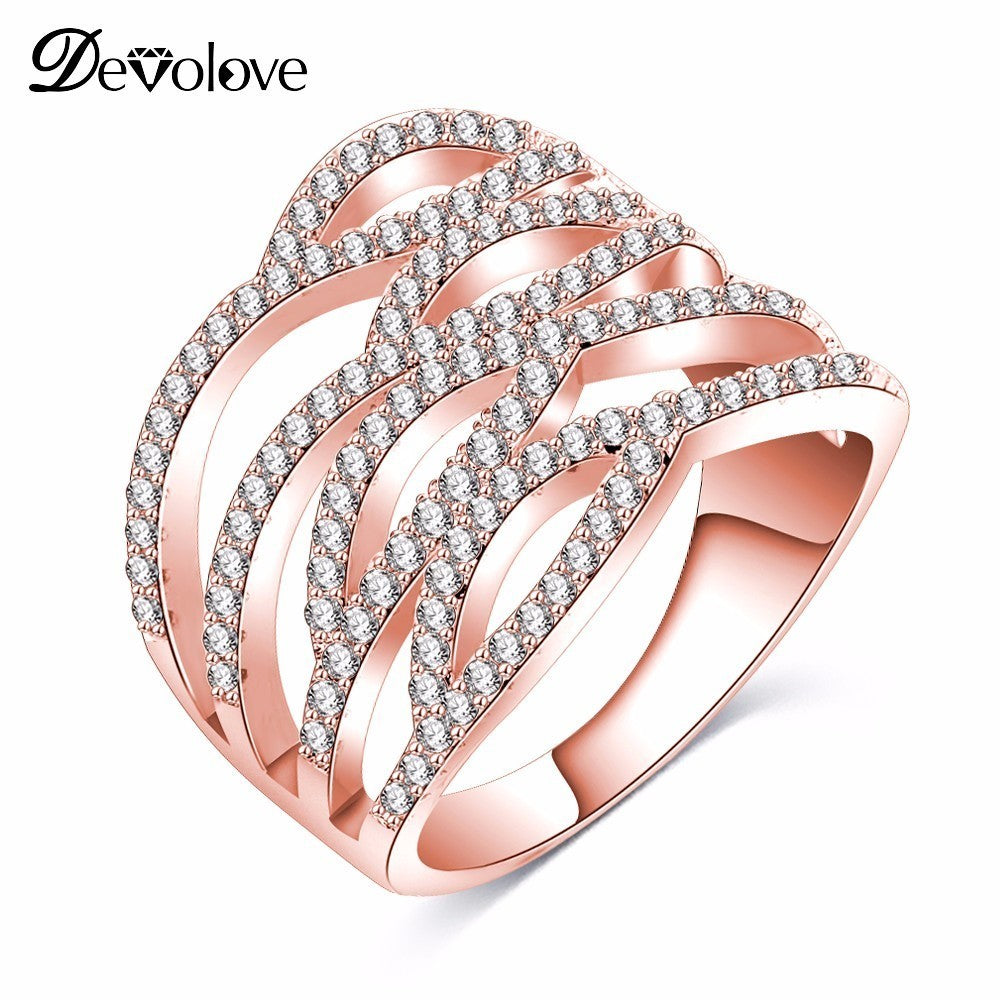 Fashion Punk Women The Rings Rose Gold /Silver Color Hyperbolic Finger Rings Aliexpress Hot Selling Jewelry CRI1018