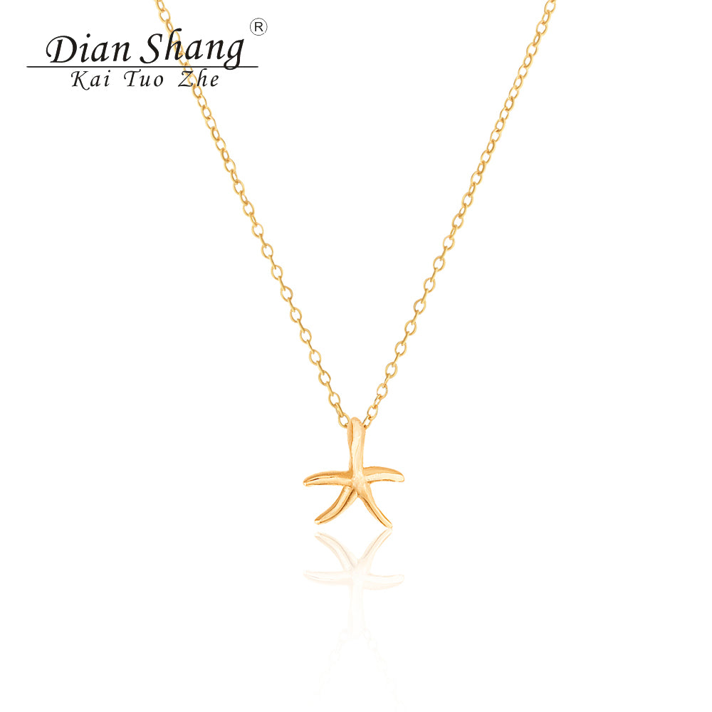 Best Friend BFF Gifts Gold Silver Starfish Fantastic Beasts Jewelry Sea Star Statement Necklace For Women