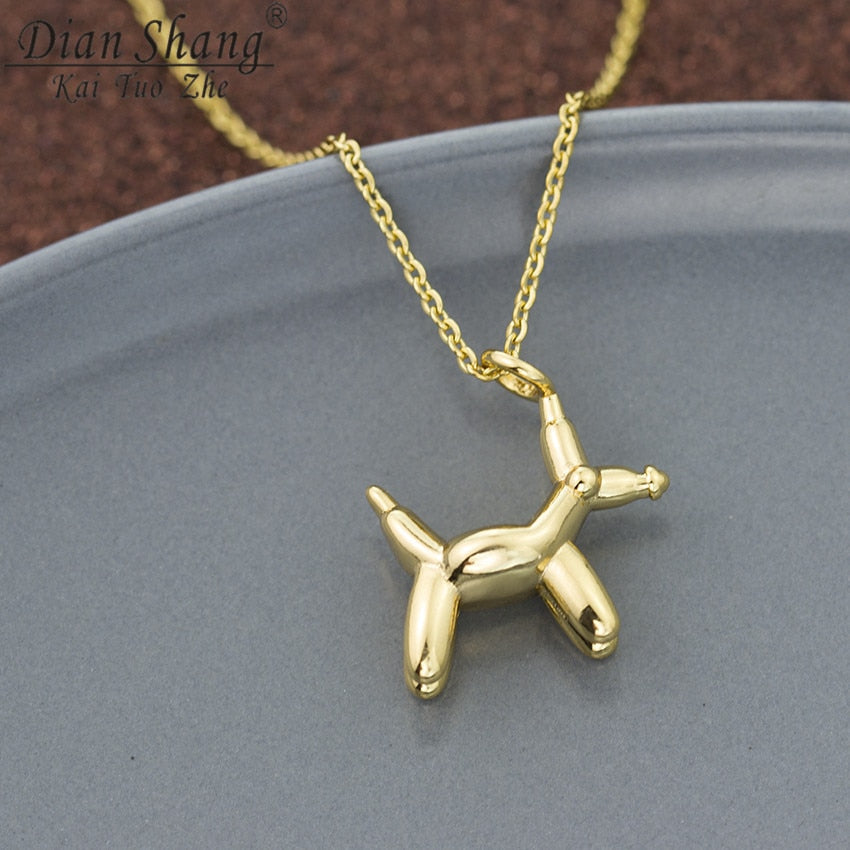 New Arrival Cute Little Dog Necklace For Women Men Bohemian Children Jewelry Balloon Dog Collier Pendentif