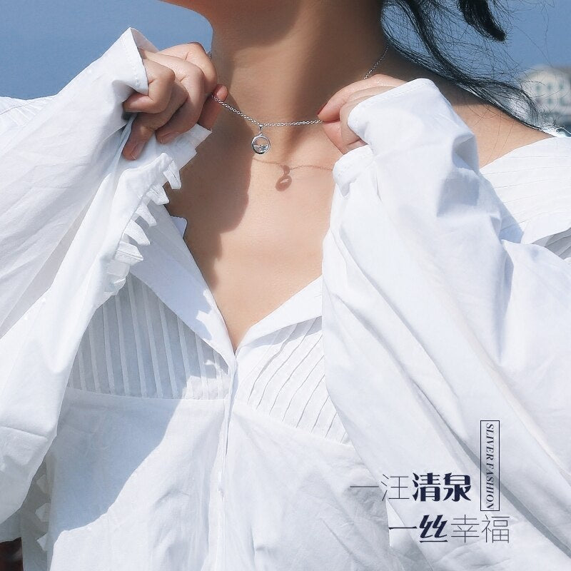 DIEERLAN Silver Color Cubic Zirconia Round Circle Water Choker Necklaces for Women Wedding Statement Jewelry kolye bijoux