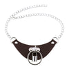 DIEZI 16 Colors Statement Collar Jewelry Gothic Harajuku PU Leather Necklace Women Circle Lock Chain Choker Pendant  Necklaces