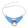 DIEZI 16 Colors Statement Collar Jewelry Gothic Harajuku PU Leather Necklace Women Circle Lock Chain Choker Pendant  Necklaces