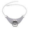 DIEZI 16 Colors Statement Collar Jewelry Gothic Harajuku PU Leather Necklace Women Circle Lock Chain Choker Pendant  Necklaces