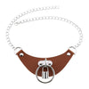 DIEZI 16 Colors Statement Collar Jewelry Gothic Harajuku PU Leather Necklace Women Circle Lock Chain Choker Pendant  Necklaces