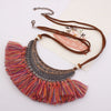 DIEZI Bohemia Vintage Tassel Choker Necklace For Women Ethnic Necklace Long Statement Necklace Boho Punk Jewelry
