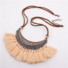 DIEZI Bohemia Vintage Tassel Choker Necklace For Women Ethnic Necklace Long Statement Necklace Boho Punk Jewelry