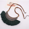 DIEZI Bohemia Vintage Tassel Choker Necklace For Women Ethnic Necklace Long Statement Necklace Boho Punk Jewelry