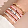 DIEZI Bohemian Ethnic Hamdmade Multicolor Bracelet Sets For Women  Letters Pearl Beads Bracelet Couples Boho Jewelry