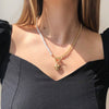 DIEZI Elegant Baroque Imitation Pearl Choker Necklace For Women Party Gift Vintage Key Chain Short Necklace Jewelry Girls Gift