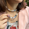 DIEZI Ethnic 2021 Multicolor Heart Beads Imitation Pearls Choker Necklace Women Bohemian Sweet Flower Pendant Necklace