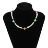 DIEZI Ethnic Multicolor Acrylic Beads Choker Necklace Women Bohemian Girls Sweet Cute Flower Fruit Pendant Necklace Jewelry