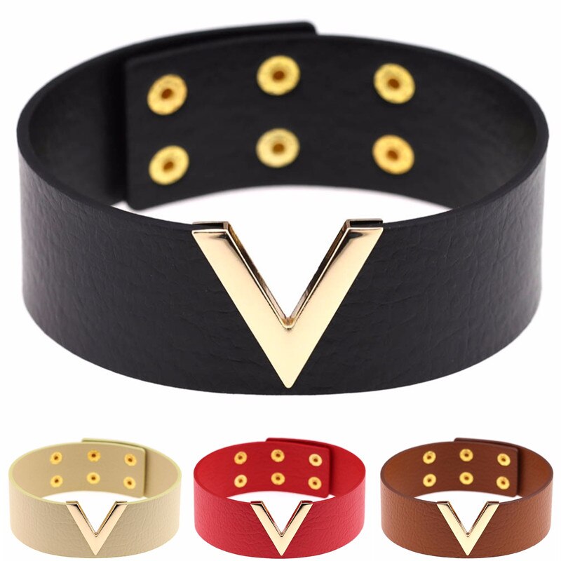 DIEZI Harajuku Vintage Women V Shape Wrap Necklaces Gold Metal Goth Choker Collar Necklace For Women Harness Anime Jewelry