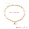 DIEZI Hip Hop Gold Plated Silver Color Chain Heart Pendant Necklaces Chunky Collar Choker Necklace For Women Jewelry