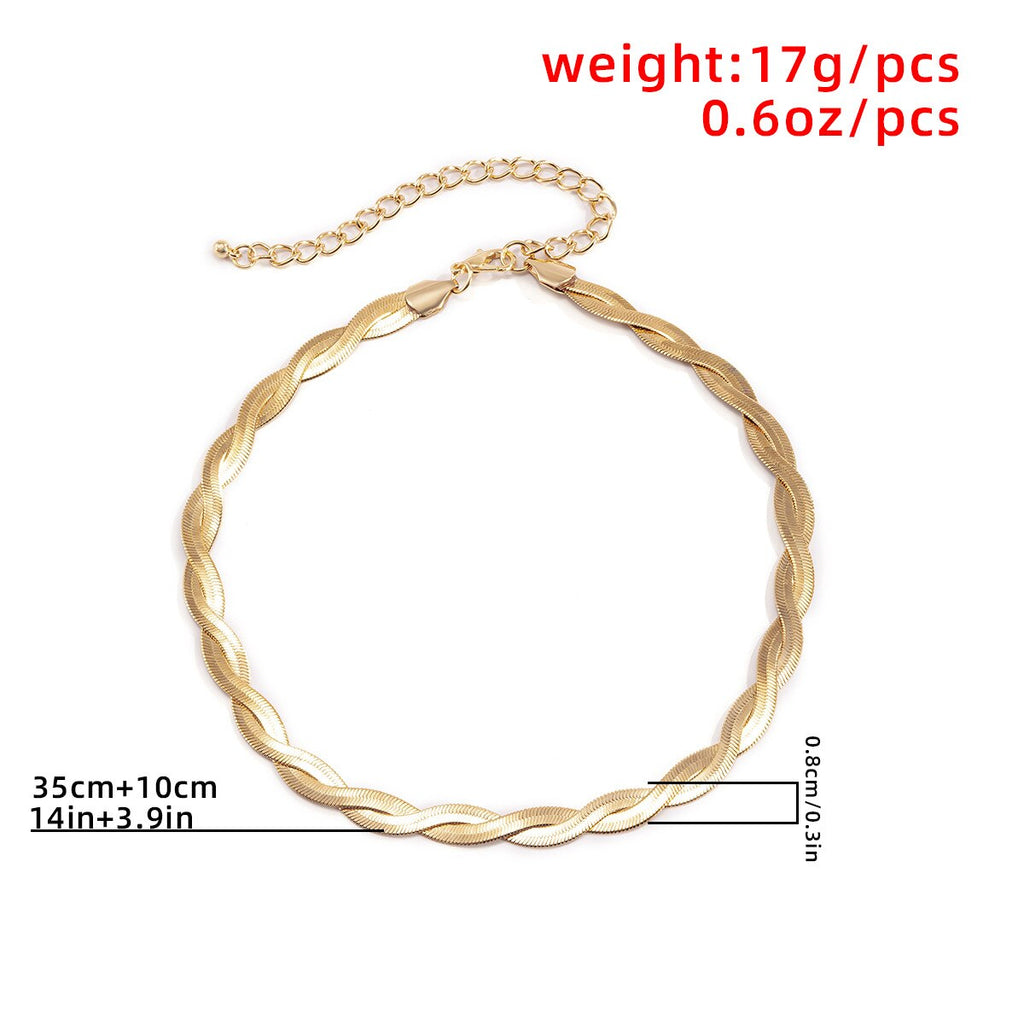 DIEZI Hip Hop Simple Choker Necklace For Women Vntage Korean Statement 2021 Braided Clavicle Snake Chain Necklace Jewelry