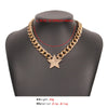 DIEZI Hyperbole Hip Hop Men Clavicle Chain Necklace Vintage Simple Heart Star Choker Necklaces For Girls Women Jewelry