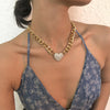 DIEZI Hyperbole Hip Hop Men Clavicle Chain Necklace Vintage Simple Heart Star Choker Necklaces For Girls Women Jewelry