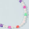 DIEZI Korean Bohemian Imitation Pearl Necklace For Women Sweet Girls Choker Necklace Multicolor Flower Beads Necklace Jewelry