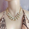 DIEZI Punk Hip Hop Vintage CCB Plastic Chain Choker Necklace Women Rhinestone Chunky Necklace Statement Necklace Jewelry