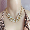 DIEZI Punk Hip Hop Vintage CCB Plastic Chain Choker Necklace Women Rhinestone Chunky Necklace Statement Necklace Jewelry