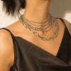 DIEZI Punk Multilayer Silver Color Gold Chain Statement Necklace Men Hip Hop Geometric Choker Necklaces for Women Party