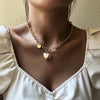 DIEZI Punk Vintage Double Heart Pendant Necklaces Neck clavicle Thick Chain Collares Choker Necklace Women Jewelry 2021 New
