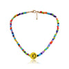 DIEZI Simple Multicolor Acrylic Beads Necklace Women Girls Short Necklace Yellow Smile Face Choker Collares Necklace Jewelry