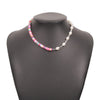 DIEZI Vintage Ethnic Soft Clay Beads Choker Necklace Bohemian Imitation Pearl Chain Necklaces Sweet Girls Women Jewelry