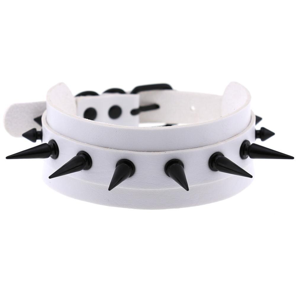 DIEZI Vintage Punk Gothic Harajuku Cosplay Black PU Leather Choker Necklace For Women Men Rivet Statement Necklaces Jewelry