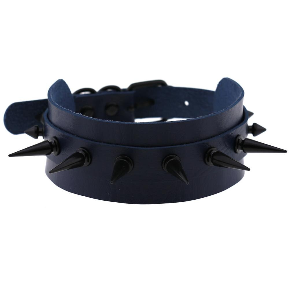 DIEZI Vintage Punk Gothic Harajuku Cosplay Black PU Leather Choker Necklace For Women Men Rivet Statement Necklaces Jewelry
