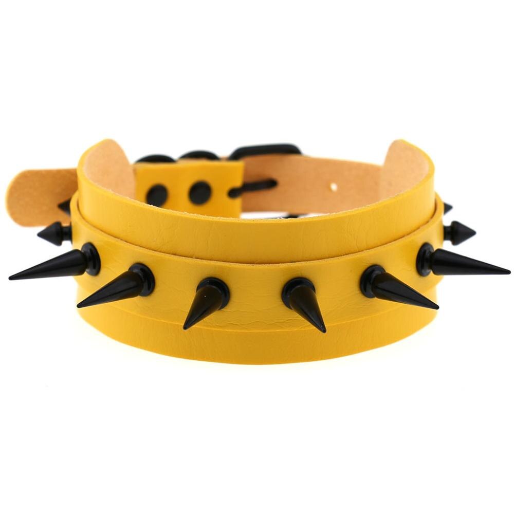 DIEZI Vintage Punk Gothic Harajuku Cosplay Black PU Leather Choker Necklace For Women Men Rivet Statement Necklaces Jewelry