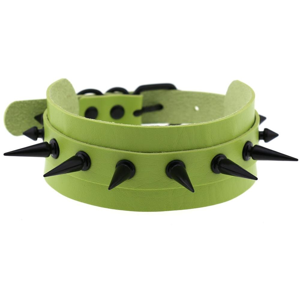 DIEZI Vintage Punk Gothic Harajuku Cosplay Black PU Leather Choker Necklace For Women Men Rivet Statement Necklaces Jewelry