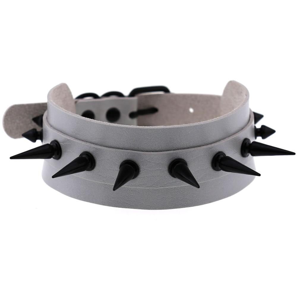 DIEZI Vintage Punk Gothic Harajuku Cosplay Black PU Leather Choker Necklace For Women Men Rivet Statement Necklaces Jewelry