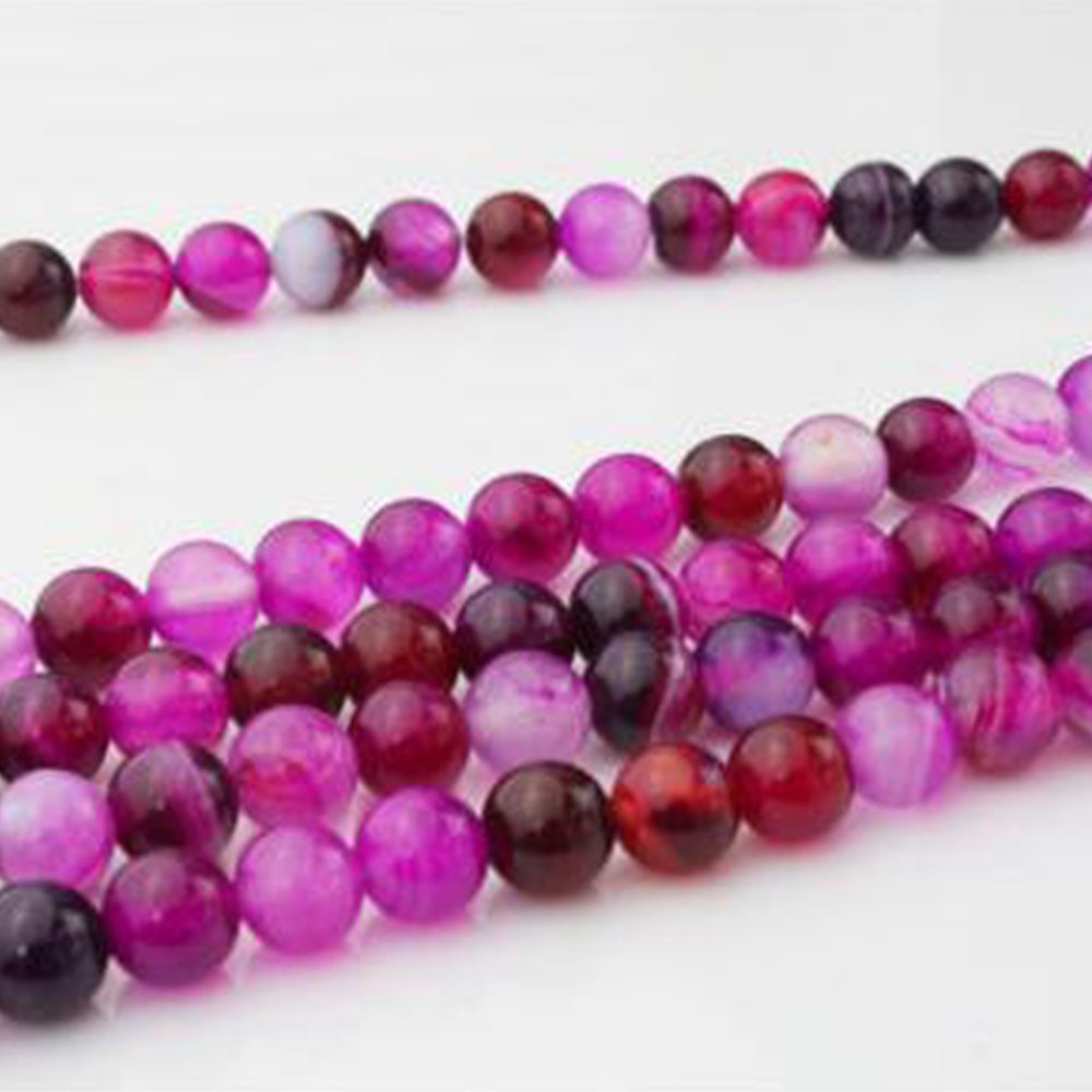 DIY 8/10/12mm Natural Rose Stripes Stone Round Beads Agate Natural Stone Round Beads For Jewelry Making DIY Bracelet Necklace