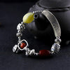 DIY Big Natural Amber Beads 925 Sterling Silver Bracelet Fine Foot Buddhism Lotus Carving Plant Hollow Flower Luxury Gem Jewelry