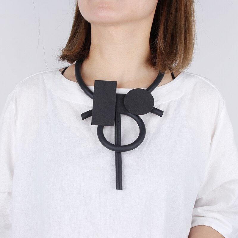 DIY Geometric Choker Necklaces For Women Elasticity Rubber Jewelry Necklace For Party Sweater Chains Dress Accessories