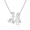 DIY Pendant Necklace 925 Sterling Silver Handwritten Personalized Necklace Family Drawing Best Lover's Gift (NE101714)