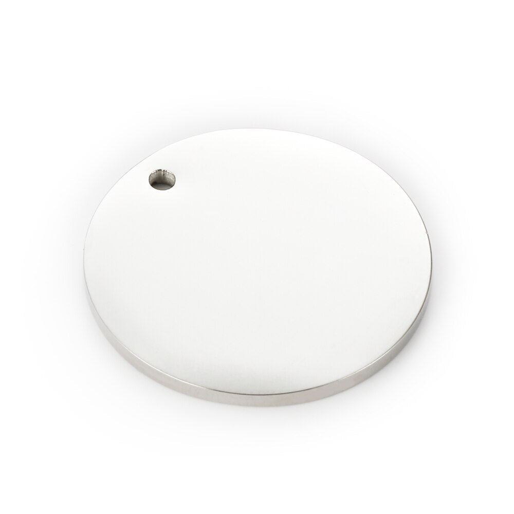 DIY accessories round pendant tag 50pcs/lot stainless steel engraved word photo logo 8mm 10mm 12mm