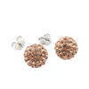925 Sterling Silver 10MM Champagne Disco Balls Crystal Shamballa Earring Studs Valentine's D Gift Stud Earrings for Her
