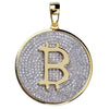 DNSCHIC  Bling Bitcoin Pendant with Micro Inlaid Zircon Hip Hop Pendant Necklace for Men Women Rapper Hip Hop Jewelry Gift