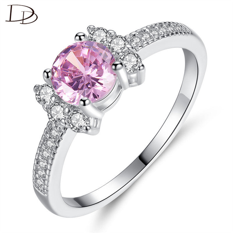 DODO Cute Candy Shaped Rings For Women Popular Pink AAA Zircon Engagement Ring White Gold Color Fine Jewelry Bow tie Anel R414