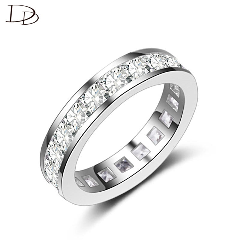 DODO Unisex Full Square AAA Cubic Zircon Rings 925 Sterling silver Fine Jewelry Engagement Ring Chic 4.5mm Width Wholesae DD288