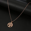 DOTIFI 316L Stainless Steel Necklace Tree of Life Round Pendant Necklaces Bijoux Collier Elegant Women Girl Jewelry Gifts