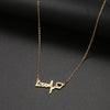DOTIFI 316L Stainless Steel Necklace LOVE Heartbeat Simple Female Heart-Shaped Pendant For Women Engagement Gift Jewelry