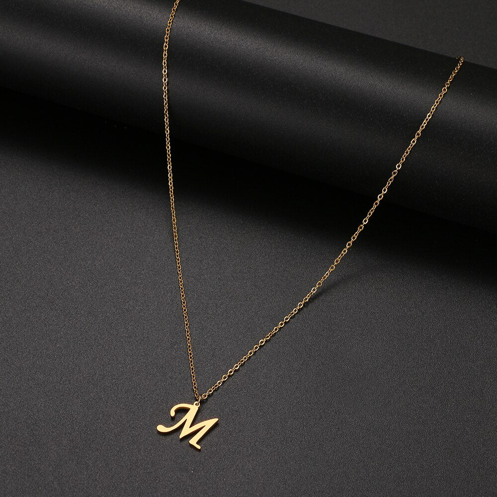 DOTIFI For Women A-Z Alphabet Letter Pendant Necklaces Personalization Stainless Steel Necklace Glamour Jewelry